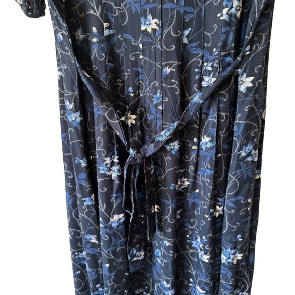 Vintage Sarah Elizabeth Dress 6 Maxi Floral Open Work Detail Waist Tie Cottage - Picture 12 of 16